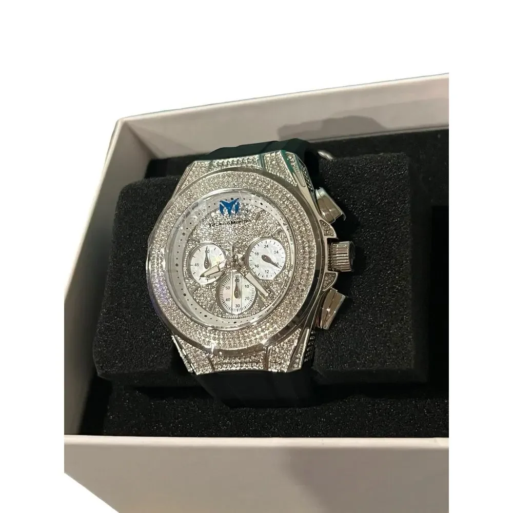 TechnoMarine Cruise Diva Pave watch 45 MM Face Stunning Crystal Details New